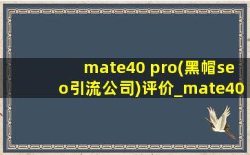 mate40 pro(黑帽seo引流公司)评价_mate40 pro(黑帽seo引流公司)新机